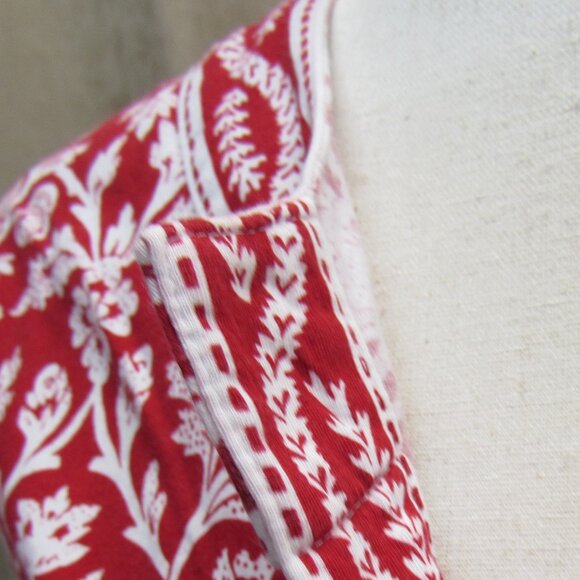 Talbots Vintage 100% Soft Cotton Red/White Floral Tunic Top XL - Picture 6 of 16